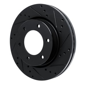 Ford Bronco Brake Rotor (1) - Front Right - R1 Concepts - Drilled & Slotted - Black - `19-`25